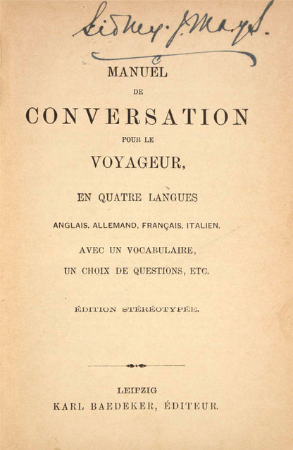 Baedeker's phrase book for the traveller.