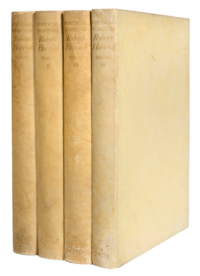 4 volumes, one of 750 sets, preface by Humbert Wolfe, frontispieces by Albert Rutherston, publisher's vellum, Cresset Press, 1928. 