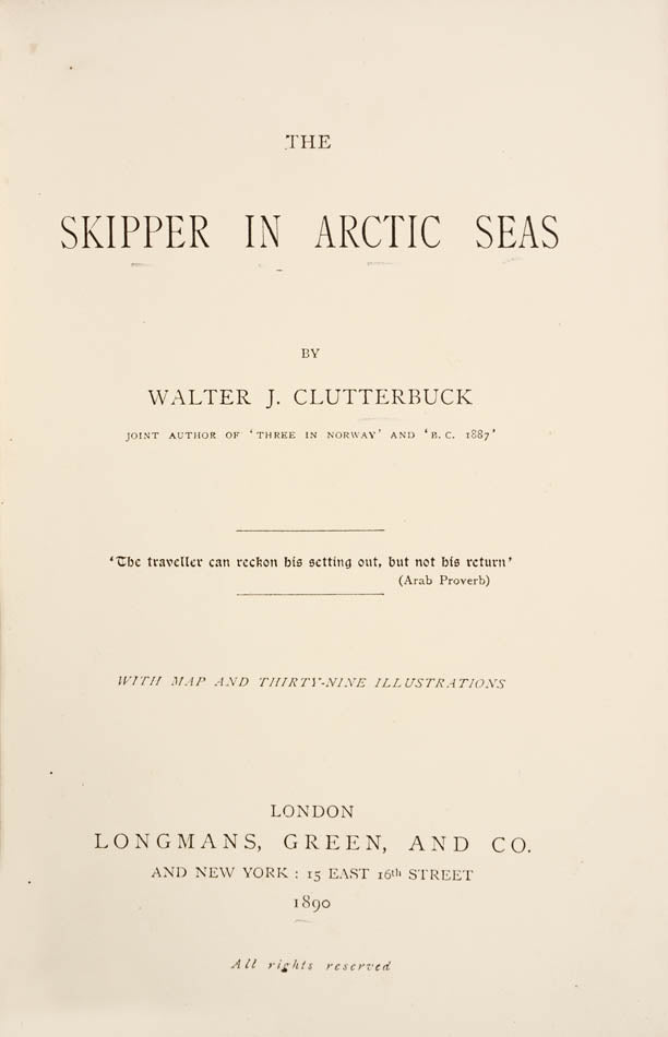 Scarce account of a party of amateurs sending out on an expedition in the Spitzbergen area. Hunting and dining seem to be their major concerns