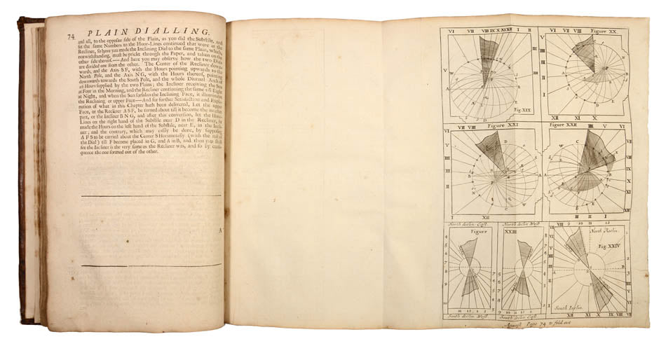 Dialling greatly enlarged upon the earlier treatment The Art of Dialling by William Leybourn. Contains a long section on the making & decoration of dials.