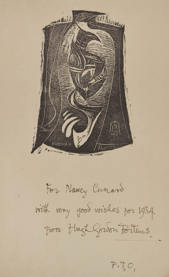 First edition of a collection of satirical poems by Wyndham Lewis, with related from critic Hugh Goden Porteus inscribed to Nancy Cunard.