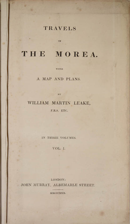 A fascinating work, full of interesting detail, with particular attention paid to Mycenae and Tiryns, accompanied by a large folding map