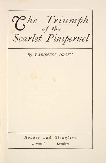 The further adventures of Baroness Emmuska Orczy's elusive Scarlet Pimpernel, aka Sir Percy Blakeney, during the French Revolution.