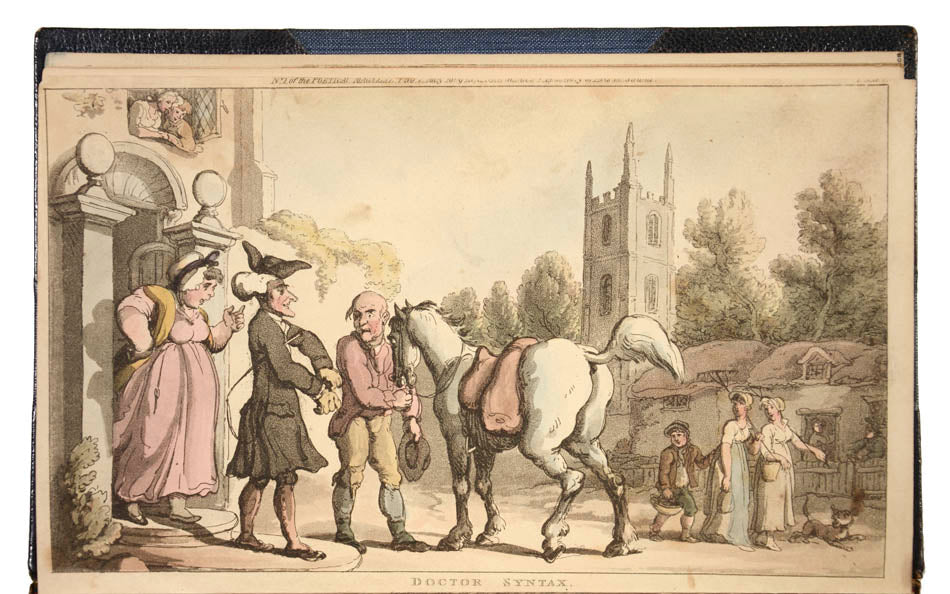 A periodical containing some of Thomas Rowlandson's best-known images, 52 aquatint plates, including the 28 for the Schoolmaster's Tour.
