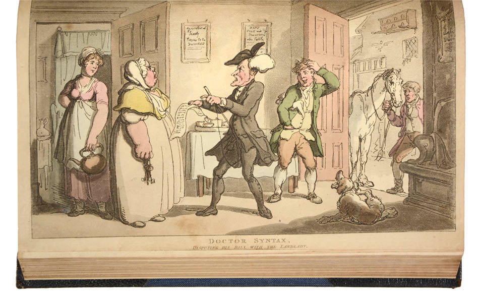 A periodical containing some of Thomas Rowlandson's best-known images, 52 aquatint plates, including the 28 for the Schoolmaster's Tour.