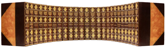 An extremely handsome limited edition set on large paper of The Writings of George Eliot, aka Mary Ann Evans, in contemporary crushed half morocco, gilt