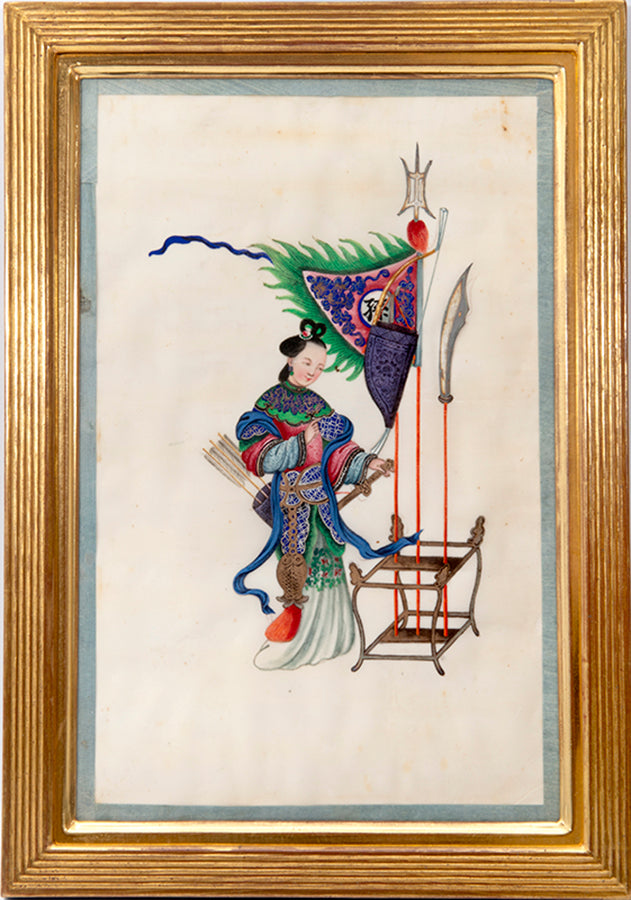 A fine group of 12 Chinese export watercolours  on pith paper showing courtiers.