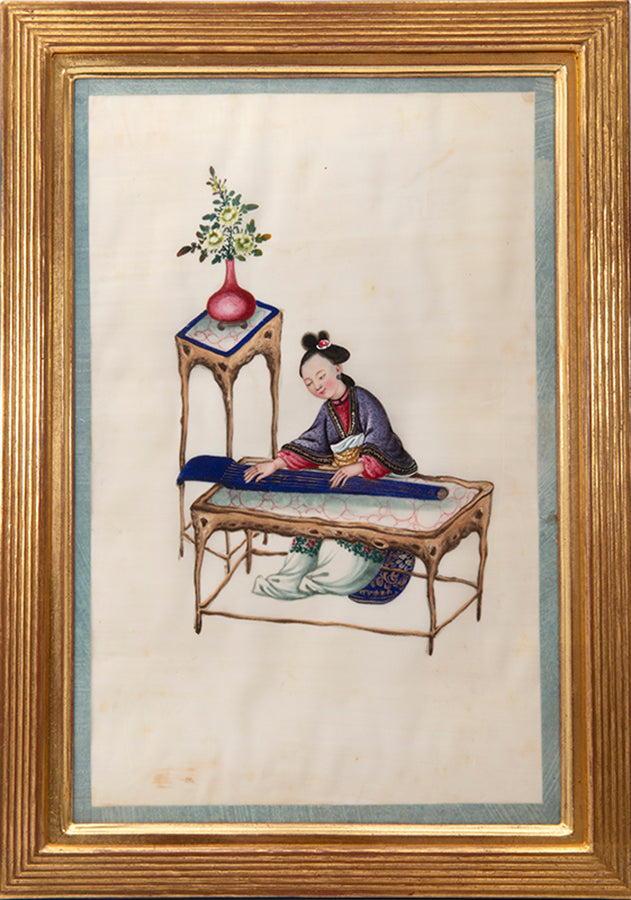 A fine group of 12 Chinese export watercolours  on pith paper showing courtiers.
