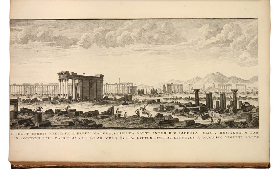 A tall well-margined copy, finely bound, of the first edition of the finest early survey of the ancient city of Palmyra, 134 miles northeast of Damascus.
