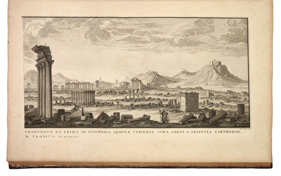 A tall well-margined copy, finely bound, of the first edition of the finest early survey of the ancient city of Palmyra, 134 miles northeast of Damascus.