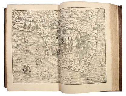 A handsome set in a contemporary Venetian binding.  One of the earliest and most important collections of Voyages and Travels of the 16th century (Church).