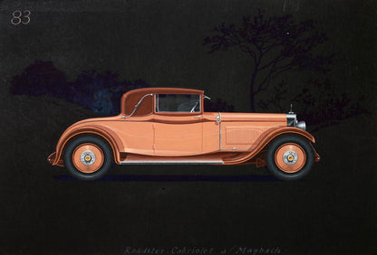 Roadster Cabriolet coachwork design by Alexis Kellner AG for the Maybach Type 12.
