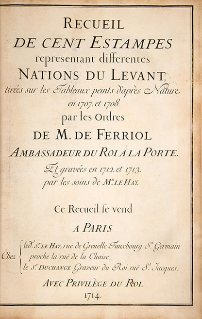 First edition of both parts of this important work which established the standard depiction of peoples of the ottoman empire and the levant. Contains 102 plates of costumes including the depiction of the whirling devishes.