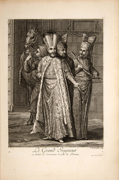 First edition of both parts of this important work which established the standard depiction of peoples of the ottoman empire and the levant. Contains 102 plates of costumes including the depiction of the whirling devishes.