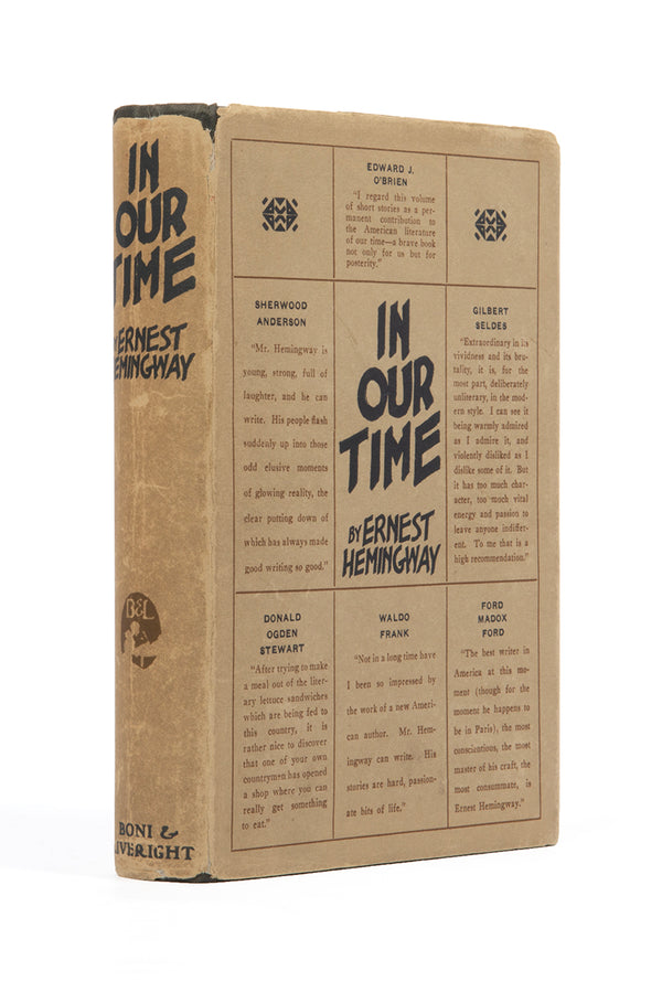 First edition collection of short stories and vignettes that marked the American debut of Ernest Hemingway and brought him fame. In scarce dust jacket<br /><br />