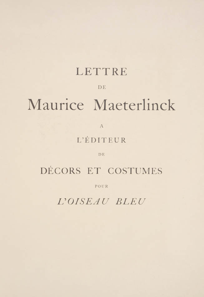 L'Oiseau Bleu one of 25, 14 pochoirs after Georges Lepape; Décors et costumes pour... one of 10 copies, 61 plates including double-page; original wrappers<br />