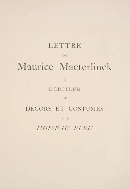 L'Oiseau Bleu one of 25, 14 pochoirs after Georges Lepape; Décors et costumes pour... one of 10 copies, 61 plates including double-page; original wrappers<br />