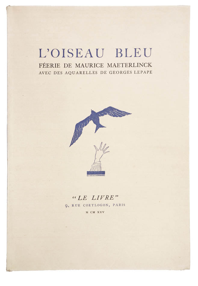 L'Oiseau Bleu one of 25, 14 pochoirs after Georges Lepape; Décors et costumes pour... one of 10 copies, 61 plates including double-page; original wrappers<br />
