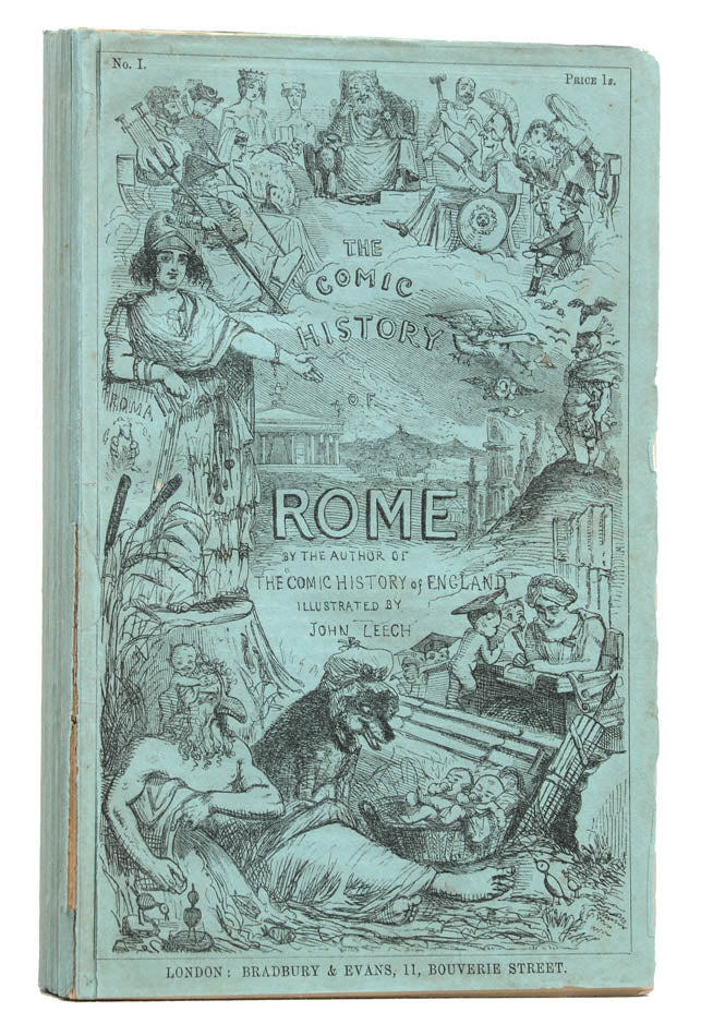 First editions of John Leech's Comic History of Rome in original parts, published in London in 1852.