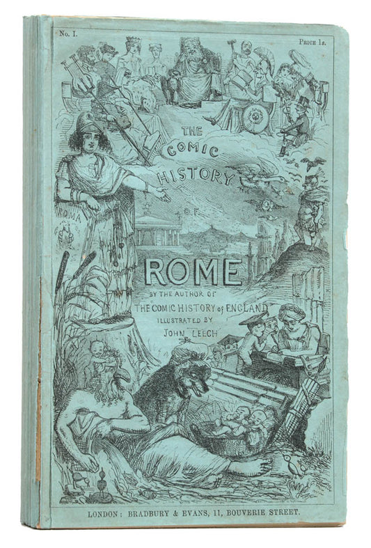 First editions of John Leech's Comic History of Rome in original parts, published in London in 1852.