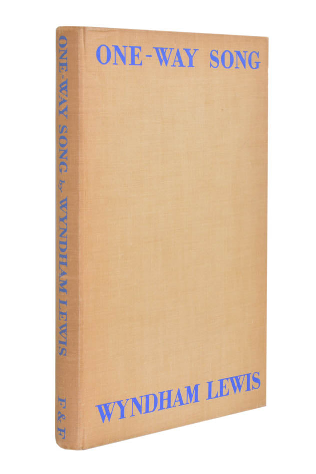 Inscribed first edition of this collection of satirical poetry by Wyndham Lewis, dedicated on the front free endpaper 'To Arthur Smith from Wyndham Lewis'.