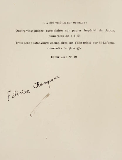 One of 95 copies on papier imperial japon, signed by the author and illustrator Fabien Lorenzi, in art deco style binding.