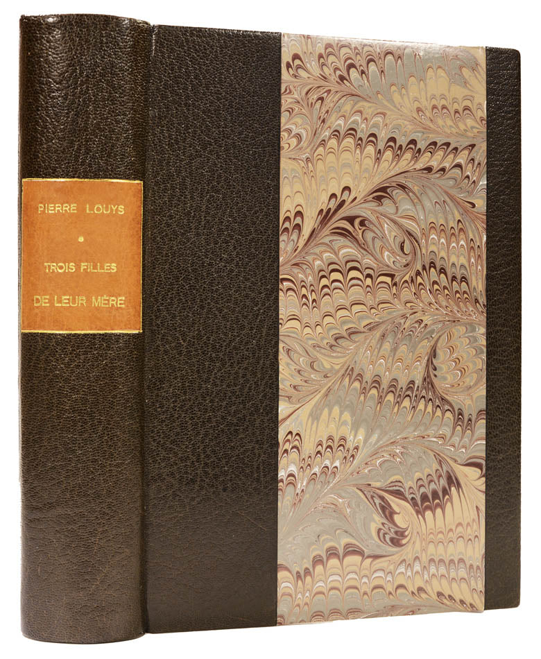 A special edition produced in small numbers of Pierre Louys' erotic masterpiece. Printed in purple reproducing original manuscript, with 20 engravings.