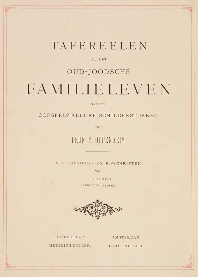 Magnificantly illustrated work with reproductions of Oppenheim's paintings<br />depicting a romanticised view of 18th-century German-Jewish life and customs.
