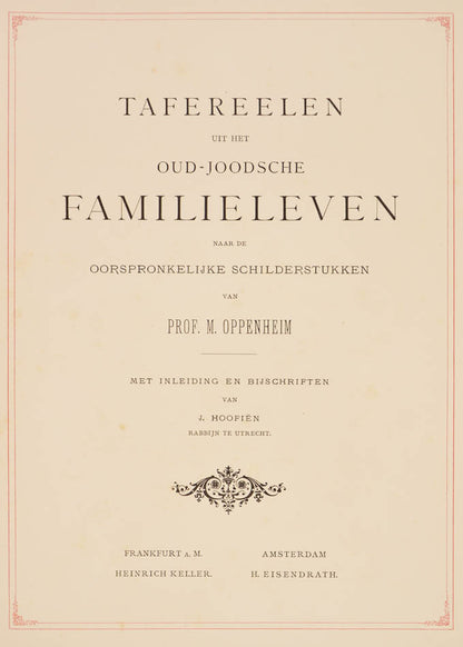 Magnificantly illustrated work with reproductions of Oppenheim's paintings<br />depicting a romanticised view of 18th-century German-Jewish life and customs.