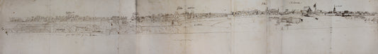 One of the earliest accurate views of Chennai (Madras) and possibly the first from the mainland, c.1746, by a French naval officer.
