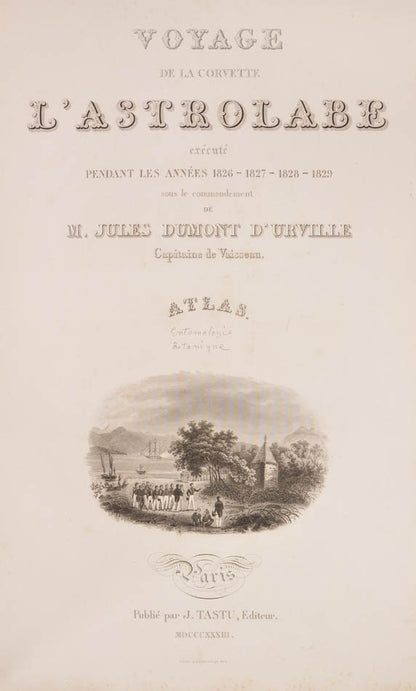 Extremely rare and desirable.  First edition of Dumont d'Urville's voyage in the Astrolabe.  One of the great French early 19th-century Grands Voyages. 