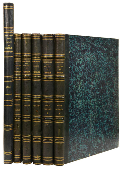 Extremely rare and desirable.  First edition of Dumont d'Urville's voyage in the Astrolabe.  One of the great French early 19th-century Grands Voyages. 