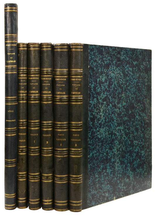 Extremely rare and desirable.  First edition of Dumont d'Urville's voyage in the Astrolabe.  One of the great French early 19th-century Grands Voyages. 
