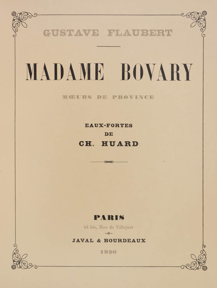 Madame Bovary. Moeurs de province.