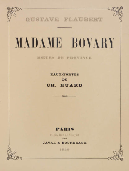 Madame Bovary. Moeurs de province.