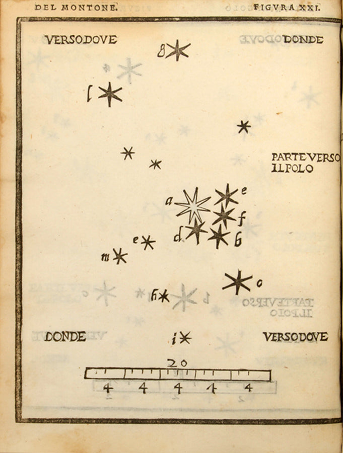 An early edition of the first printed celestial atlas.  Notable for the depiction of the Corona Australe or Southern Cross.
