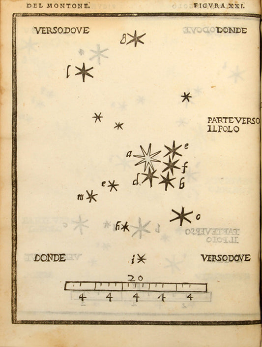 An early edition of the first printed celestial atlas.  Notable for the depiction of the Corona Australe or Southern Cross.