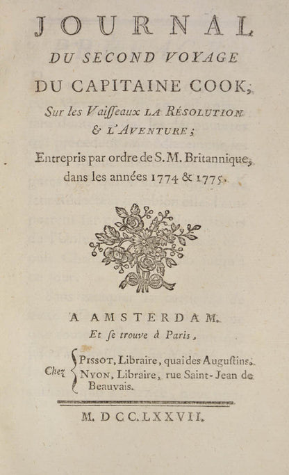 The first French edition of Marra's journal of Captain Cook's second voyage.
