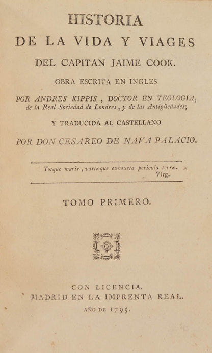 First Spanish edition of Kippis's Life of Cook.