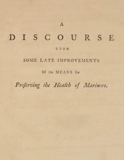 A work of huge importance for the inclusion of Captain Cook's paper on the prevention of scurvy.