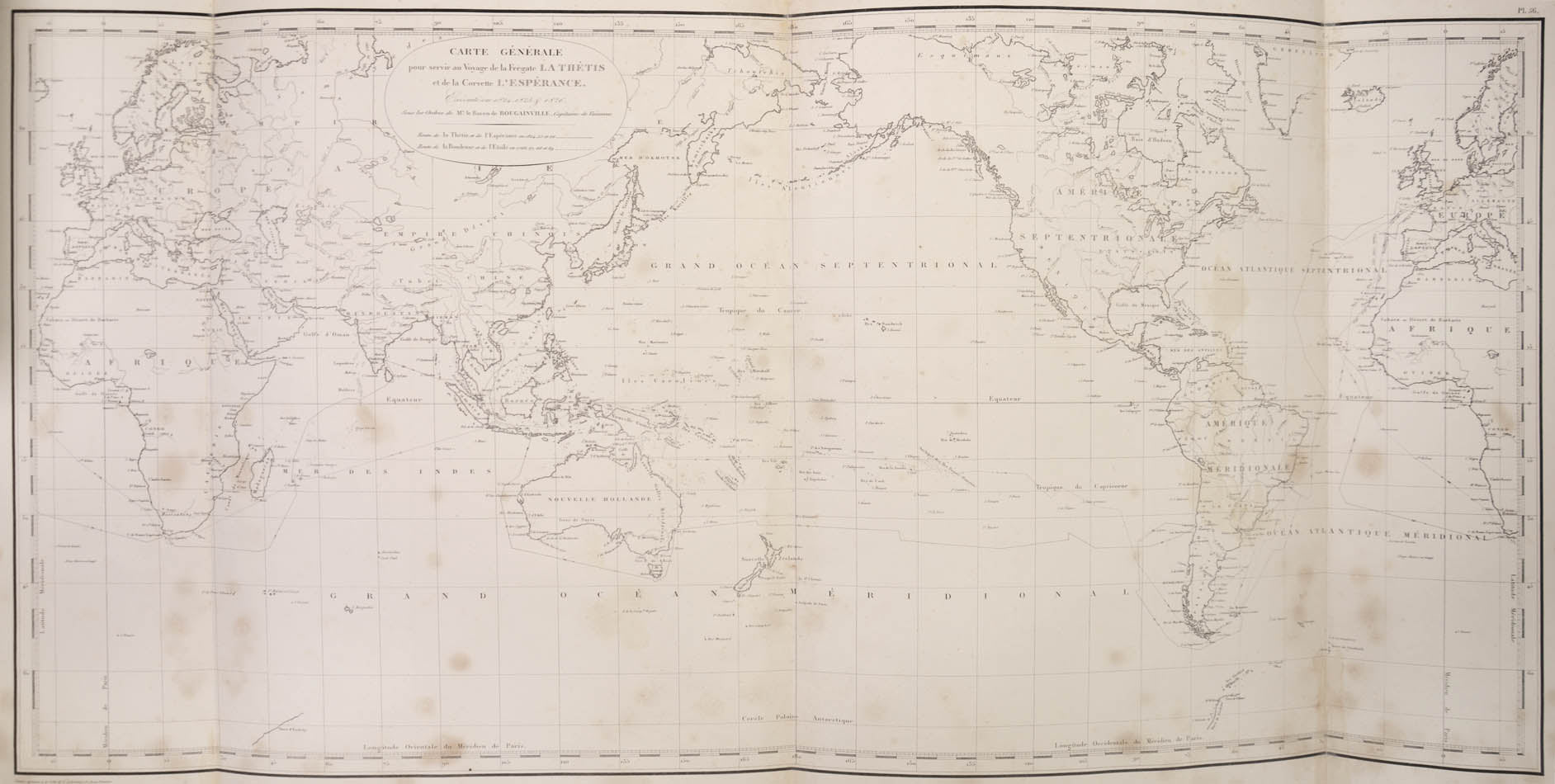 First edition of the official record of Hyacinthe de Bougainville's voyage round the world, with superb illustrations.