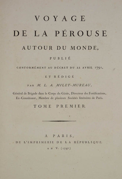 The first editin of one of the most important scientific explorations to the Pacific and Northwest Coast of America.  From a princely library.