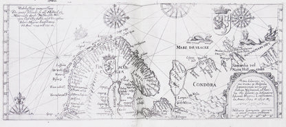 This part of de Bry's Petit Voyages includes the discovery of Hudson's Bay, the voyages of Linschoten, an account of de Quiros's voyage to Terra Australis.