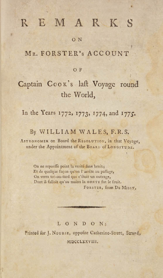 One of the rarest items concerning Captain Cook's second voyage.