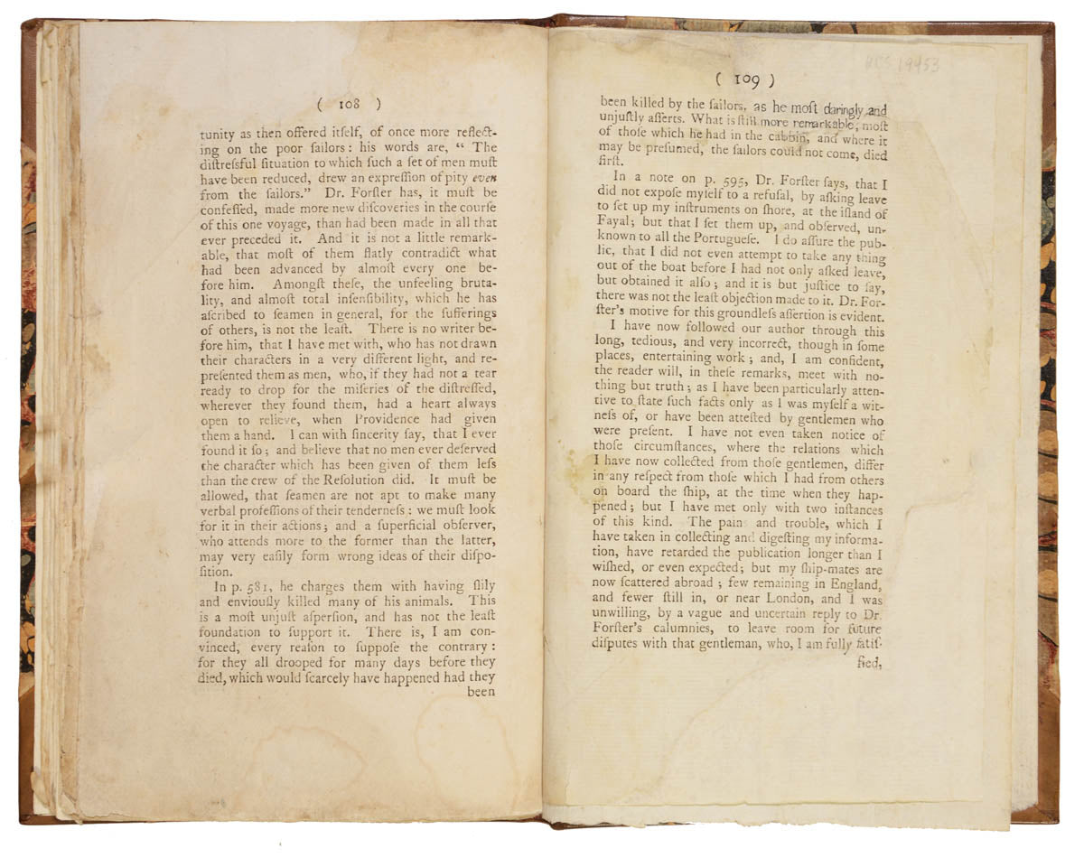 One of the rarest items concerning Captain Cook's second voyage.