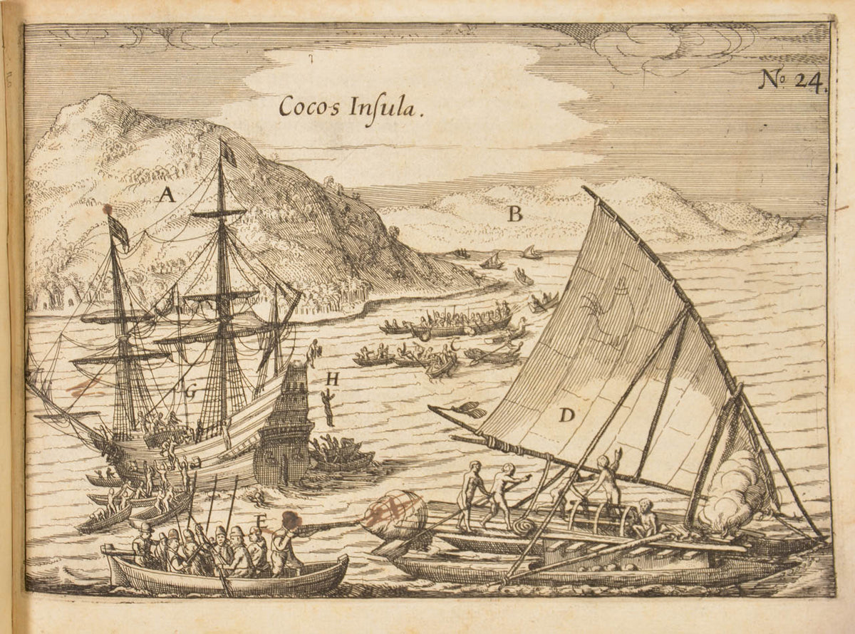 A book of primary importance.  The first Latin edition of the first circumnavigation to have the official support of the Dutch government.