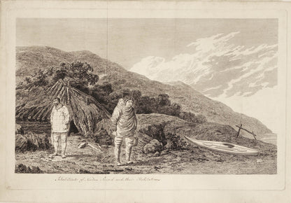 Four proof plates before letters.  Early states of images from Cook's last voyage, showing scenes in Hawai'i, Tahiti, New Zealand and Alaska.