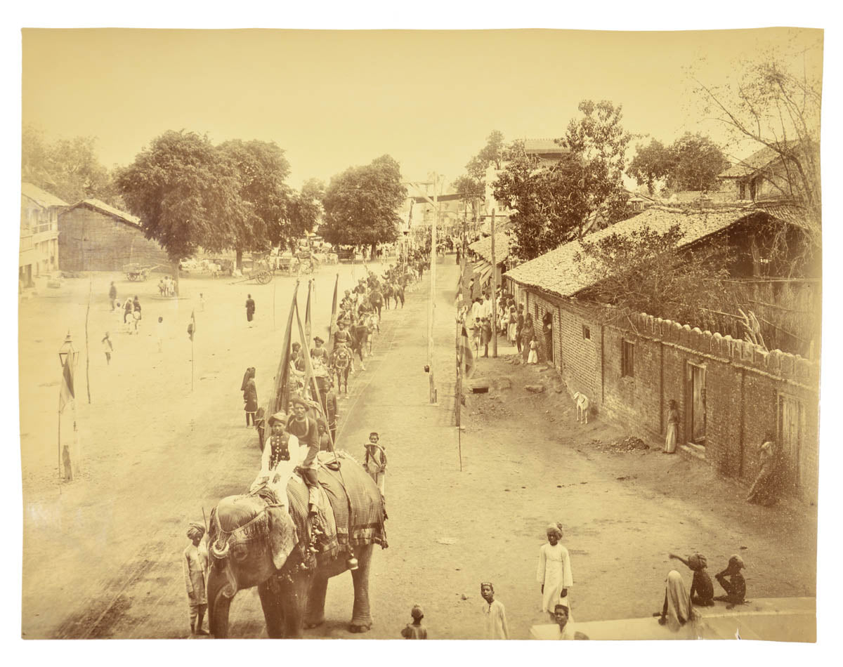 A pair of photographs showin the nuptial celbrations of Kumar Shri Pravinsinhji of Bansda and the Kunvari of Kumar Shri Madarsinhji, heir apparent of Savla