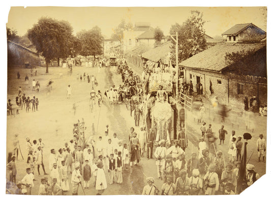 A pair of photographs showin the nuptial celbrations of Kumar Shri Pravinsinhji of Bansda and the Kunvari of Kumar Shri Madarsinhji, heir apparent of Savla