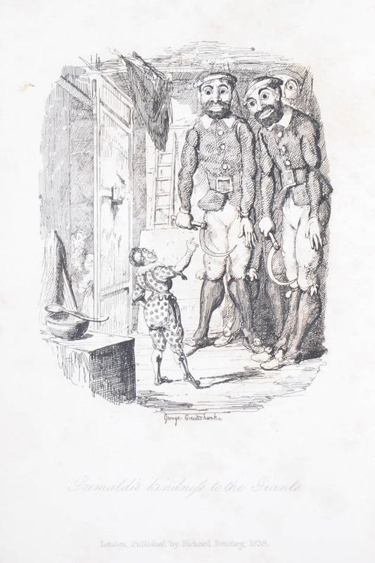 A very good copy of the first edition first issue of Memoirs of Joseph Grimaldi by Charles Dickens, illustrations by George Cruikshank, publisher's cloth.